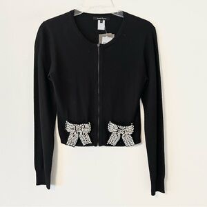 Nanette Lepore Merino Wool Pearl River Cardigan Sweater